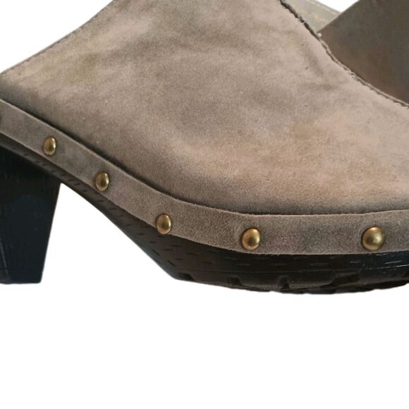 Lane Bryant Women's Taupe  Faux Suede Mules Slip-On Clogs Size 11 W Open Toe - Picture 5 of 7